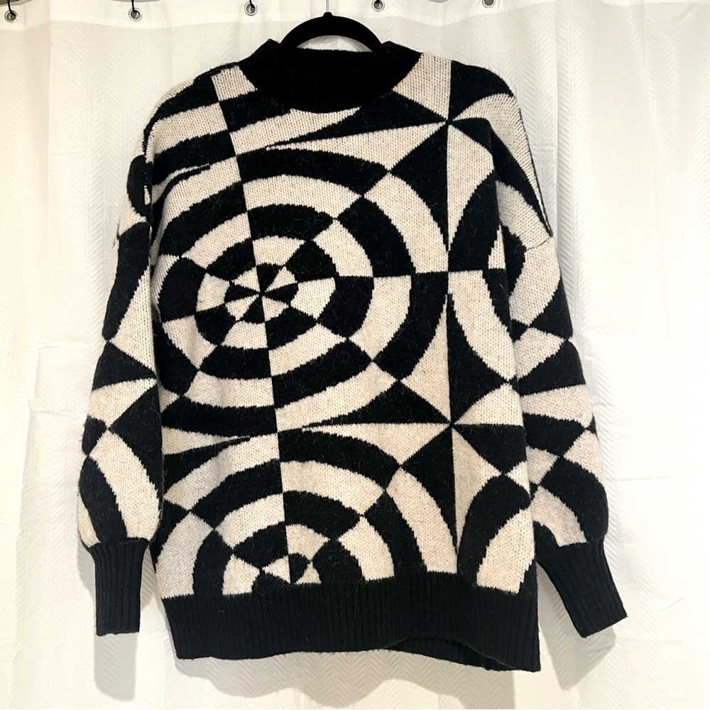 vrg girl navy abstract sweater